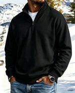 Aspen | Soft Brushed Zip-Neck Pullover - Black