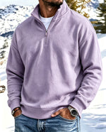 Aspen | Soft Brushed Zip-Neck Pullover - Lavender
