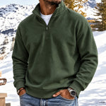 Aspen | Soft Brushed Zip-Neck Pullover - Forest Green