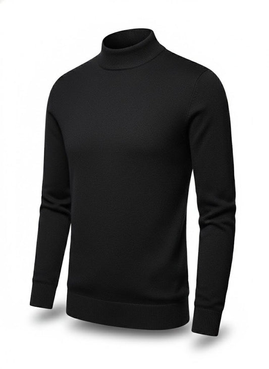 Slim Fit Mock Neck Fine Knit Pullover