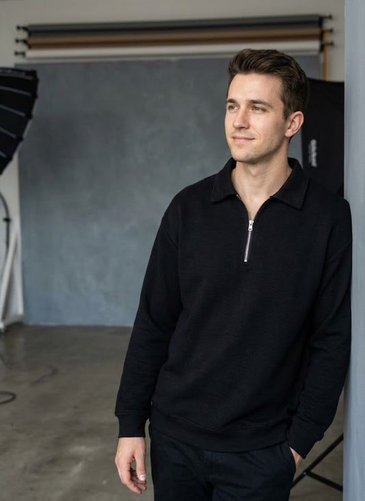 Relaxed Fit Half-Zip Fleece Pullover