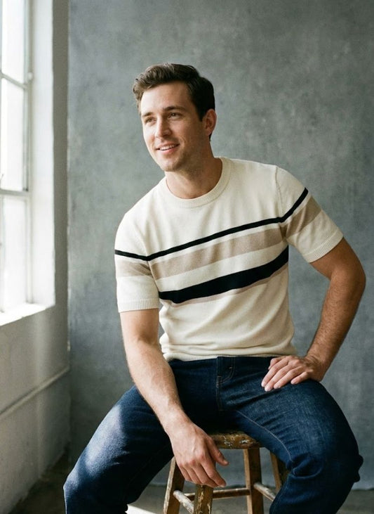 Modern Essential Striped Knit Sweater Tee