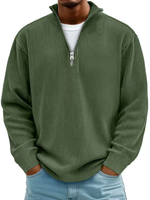 Everett | Premium Ribbed Half-Zip Pullover