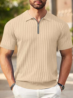 Ashford | Premium Ribbed Half-Zip Polo