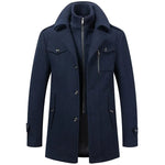 Hartley | Layered Winter Overcoat - Navy
